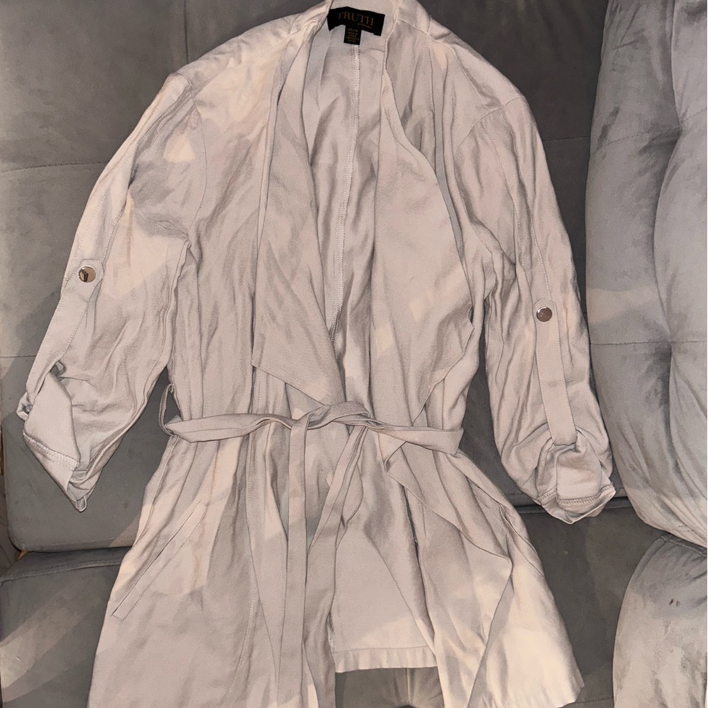 Truth by Republic Cream Belted Jacket SZ XS